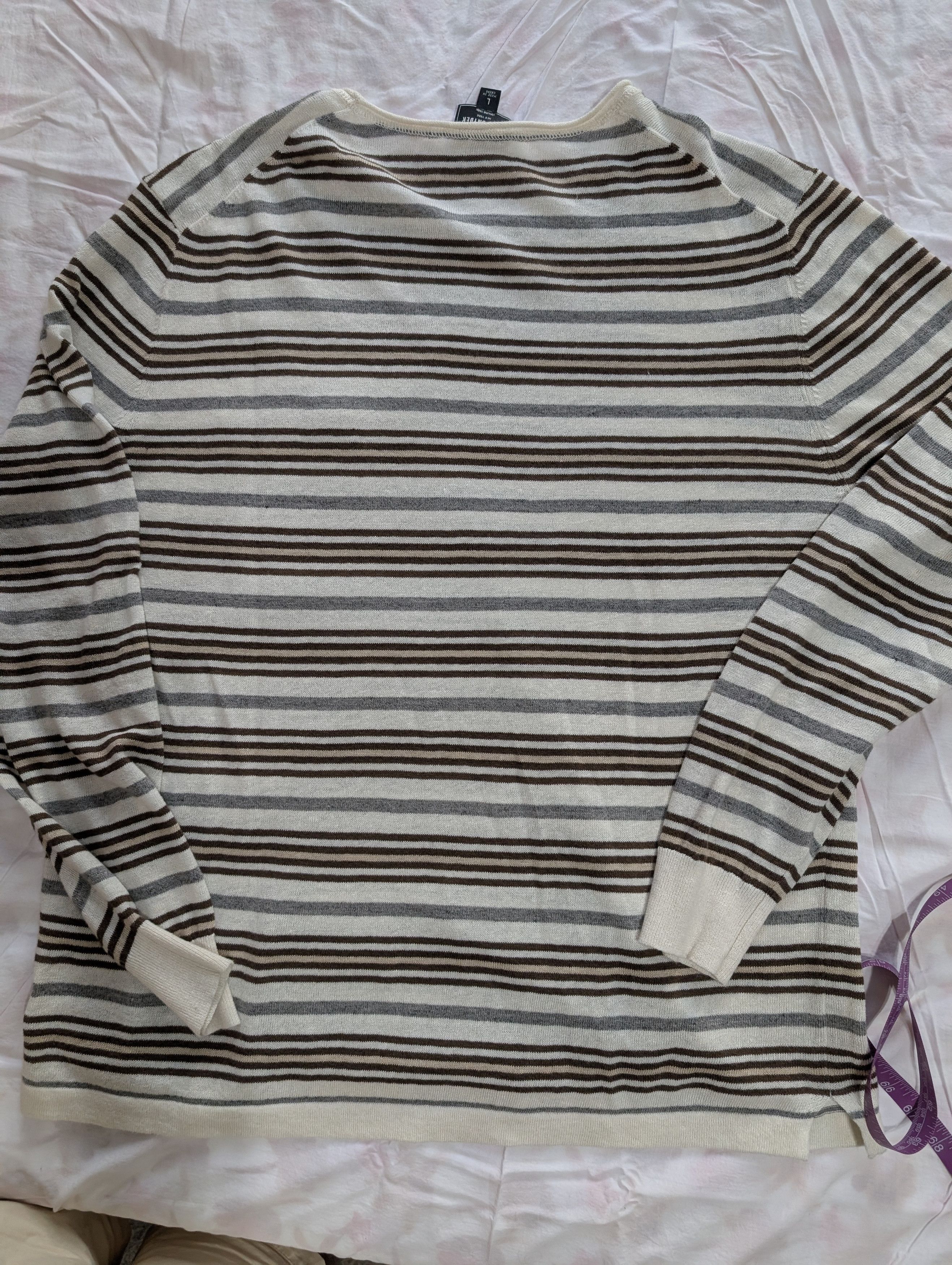 Todd Snyder Todd Snyder Striped Linen Shore Sweater in Chalk Size US L / EU 52-54 / 3 - 11 Thumbnail