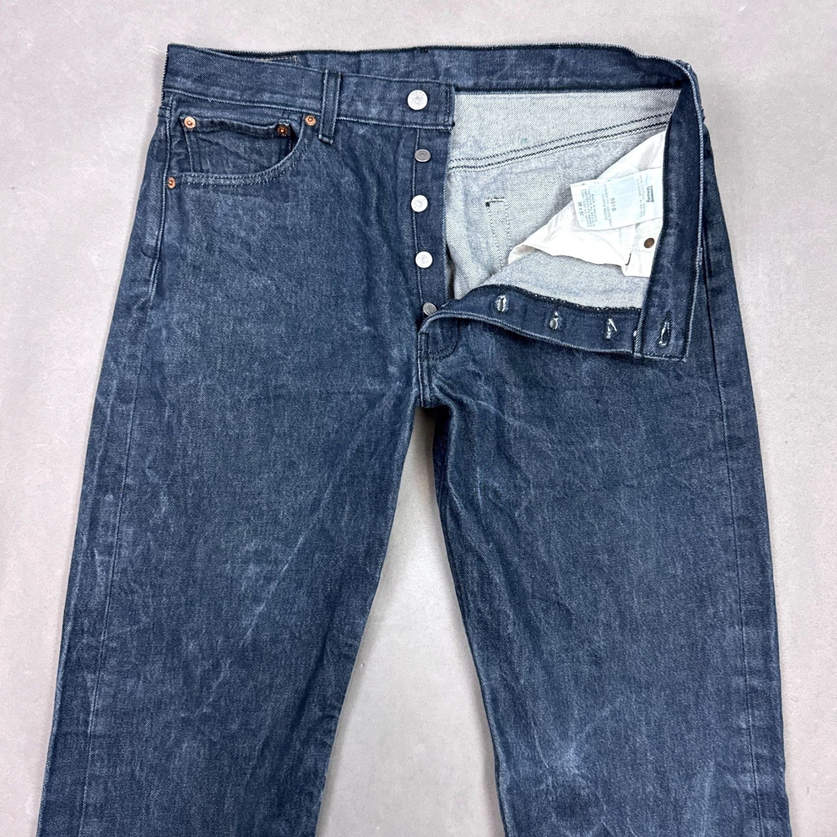 Levi's Levi's 501 Jeans Mens 34x30 Blue Denim Pants Button Fly Dark Faded Jeans Regular Men Size US 36 / EU 52 - 2 Thumbnail