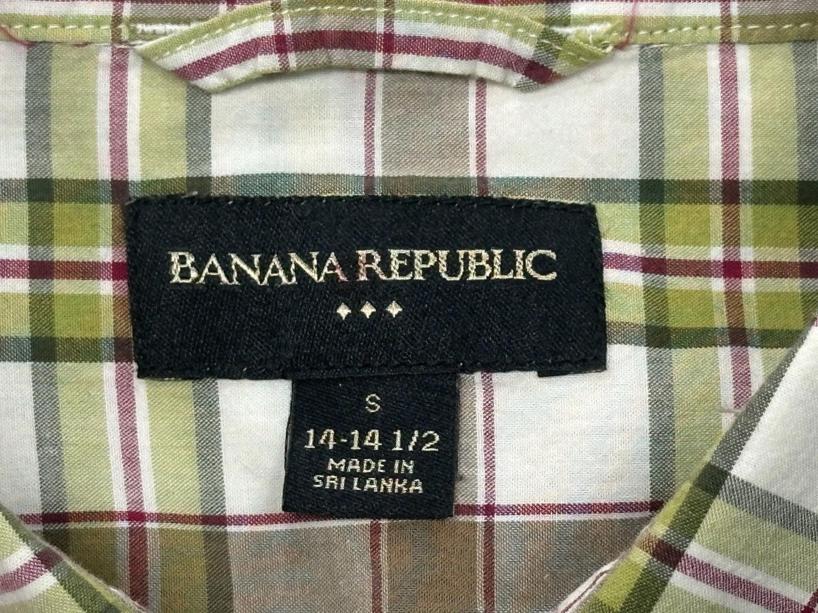 Banana Republic Banana Republic Plaid Cotton Button Up Green/Red S 14-14.5 Size US S / EU 44-46 / 1 - 6 Thumbnail