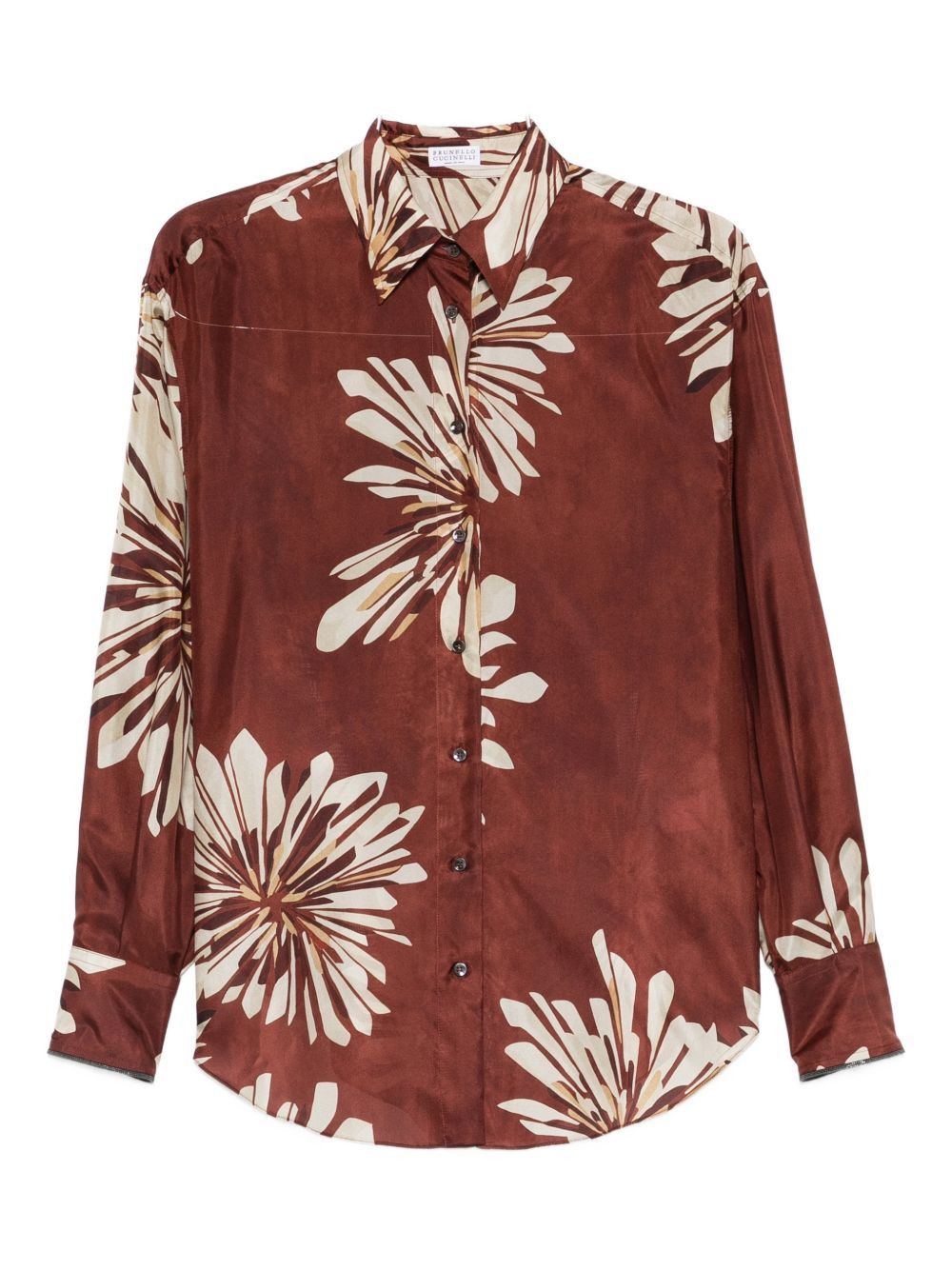 Brunello Cucinelli PRINTED SILK SHIRT Size L / US 10 / IT 46 - 1 Thumbnail
