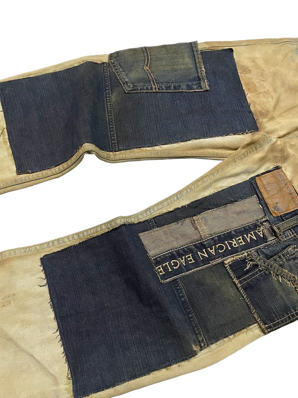 Hysteric Glamour × Japanese Brand American Eagle Patch work Mud Wash Dirty Loose Jeans Size US 30 / EU 46 - 10 Thumbnail