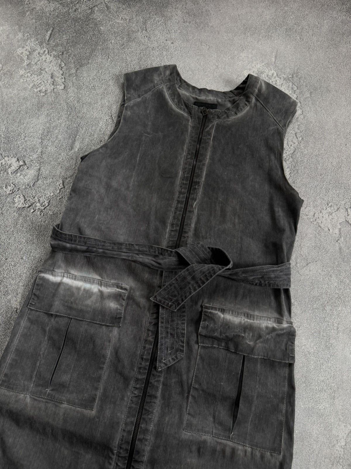 Sarah Pacini Sarah Pacini 1size gray washed zip dress sleeveless Size S / US 4 / IT 40 - 2 Thumbnail