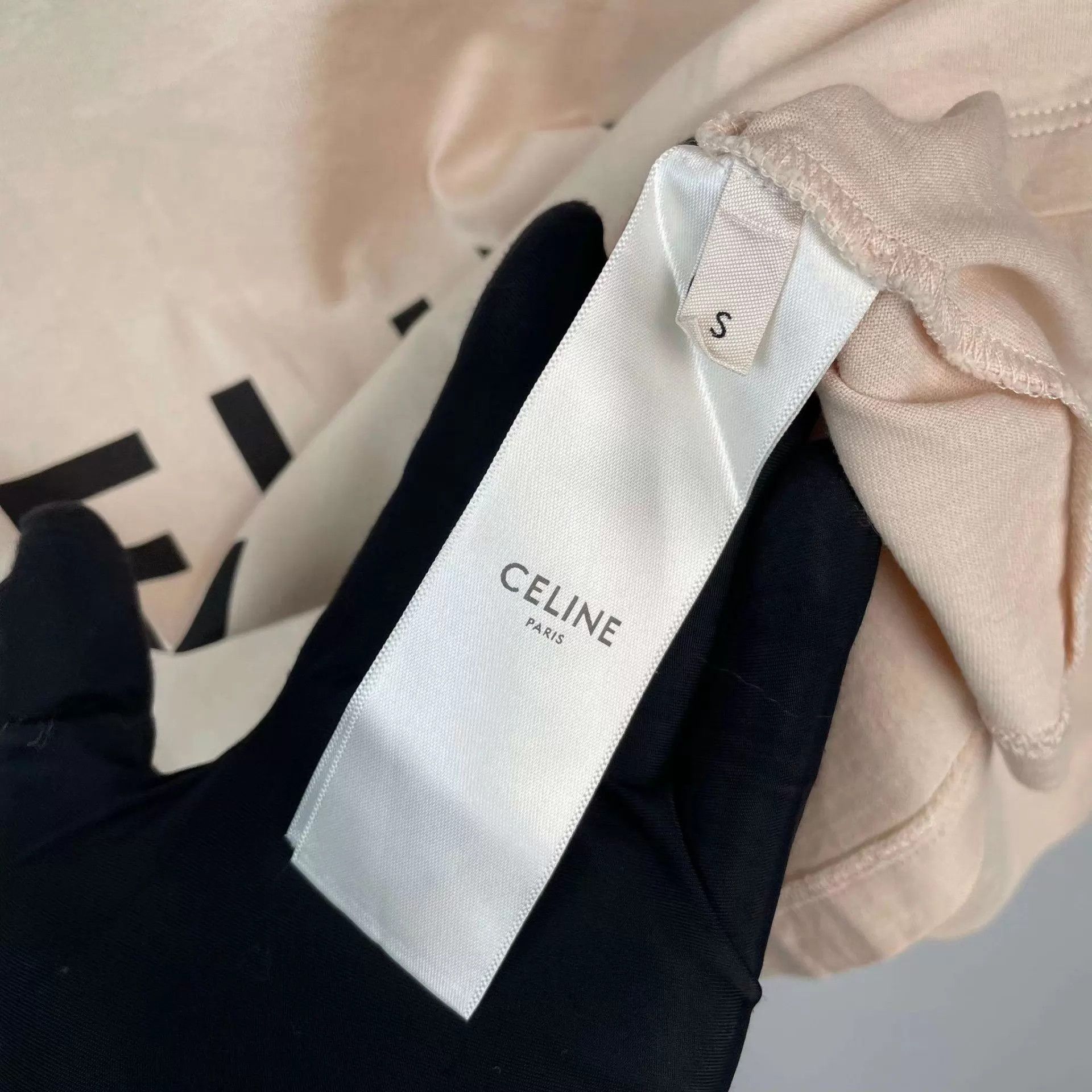 Celine Celine 95 New Beige S Cotton Tee Size S / US 4 / IT 40 - 4 Thumbnail