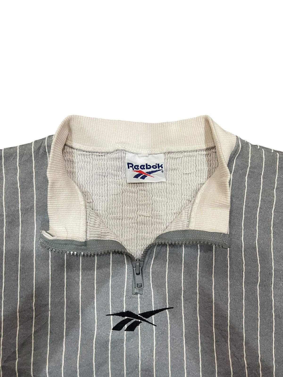 Bodega × Reebok Vintage Reebok Striped Quater Zipper Crop Top Size M / US 6-8 / IT 42-44 - 3 Thumbnail