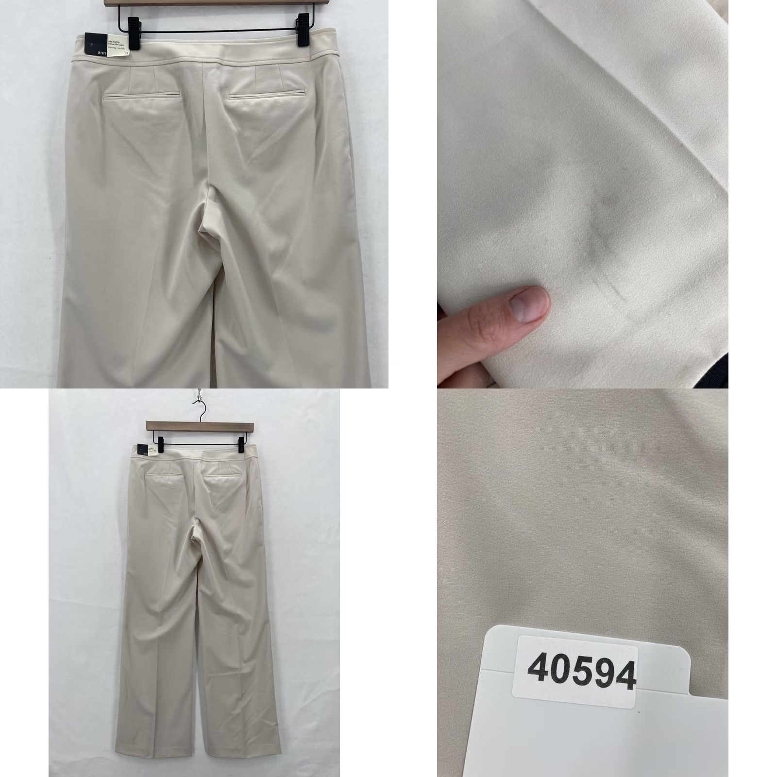 Loft Ann Taylor LOFT Pants Womens 8 Beige Flare Leg Stretch Dress Trousers Career NWT Size 30" / US 8 / IT 44 - 10 Thumbnail