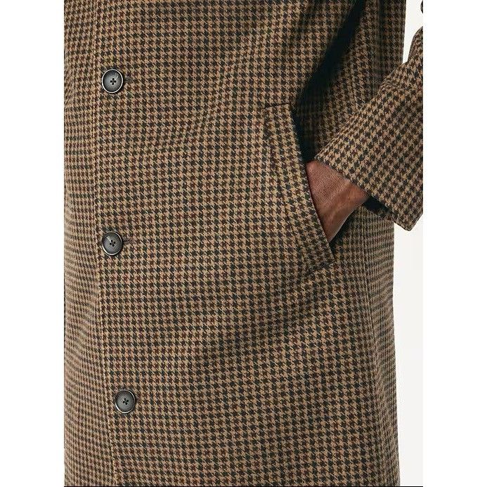 Old Navy Old Navy Men's Brown Relaxed Houndstooth Topcoat Size XXL Size US XXL / EU 58 / 5 - 6 Thumbnail
