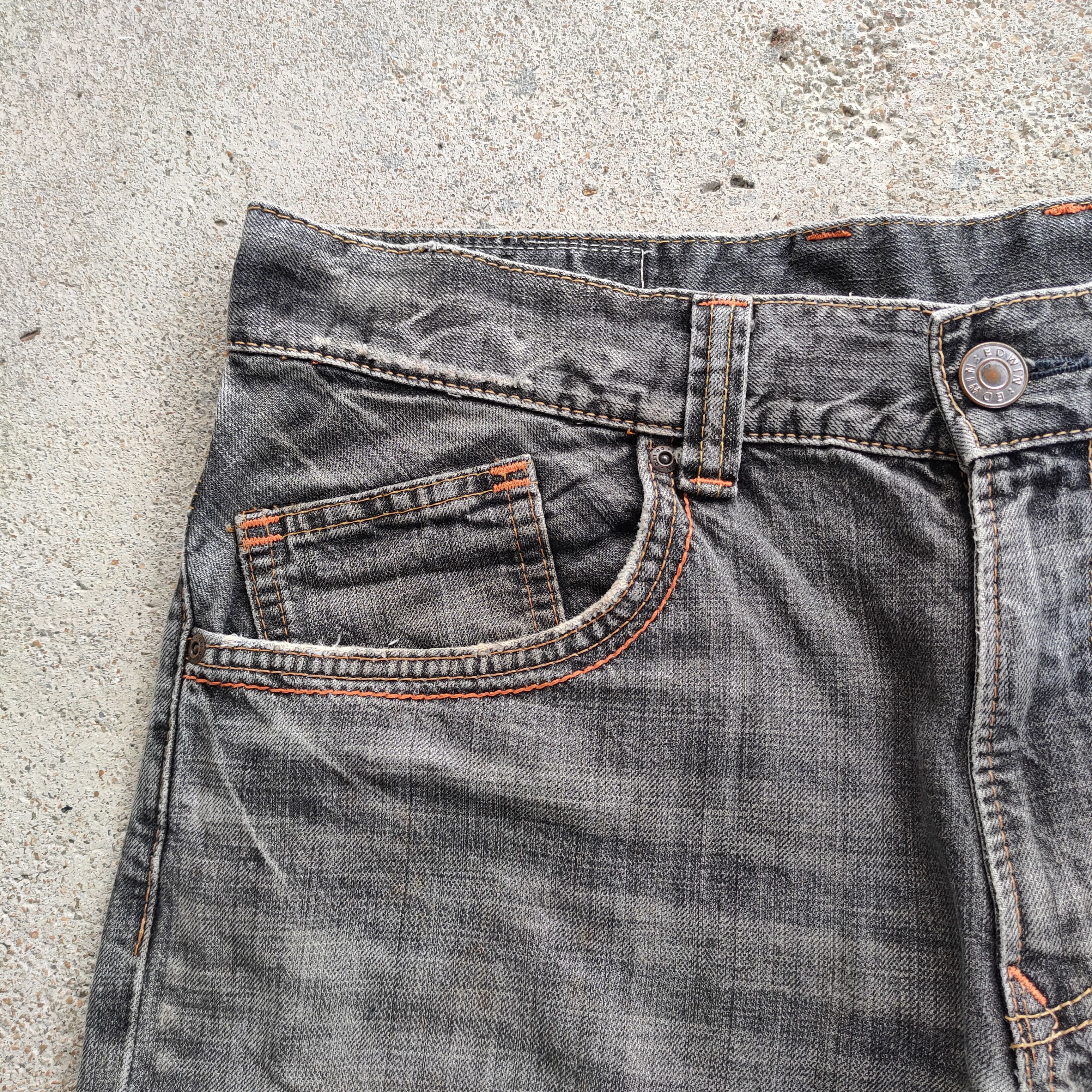 Edwin VINTAGE EDWIN 404 FADED BLACK RIPPED JEANS DENIM PANTS Size US 36 / EU 52 - 5 Thumbnail