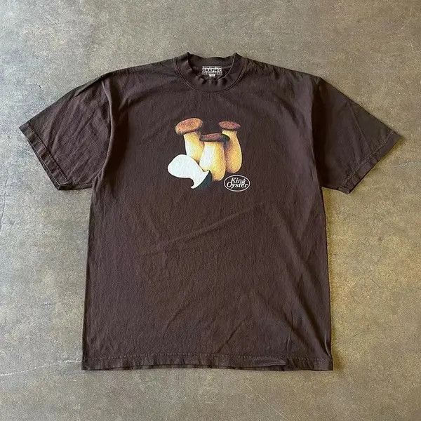VIBE Brown retro mushroom print tee Size US L / EU 52-54 / 3 - 3 Thumbnail