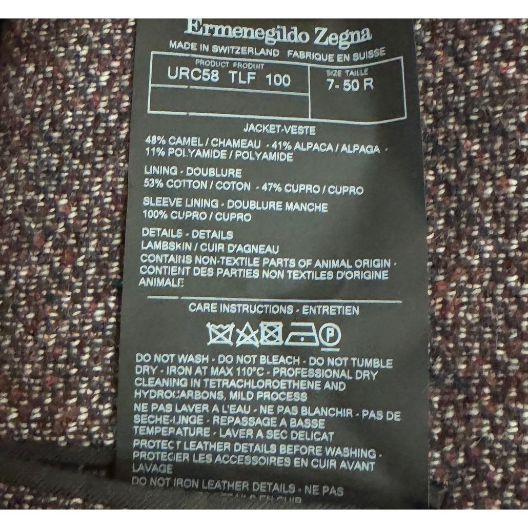 Ermenegildo Zegna Ermenegildo Zegna NWT Lambskin Leather Trim Blazer Size 50R - 4 Thumbnail
