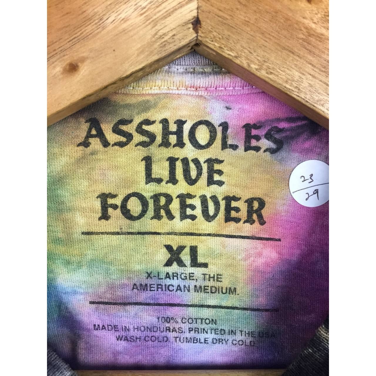 Vintage Assholes Live Forever We're Out Of Time Graphic Tie-Dye Tee Size US XL / EU 56 / 4 - 9 Thumbnail