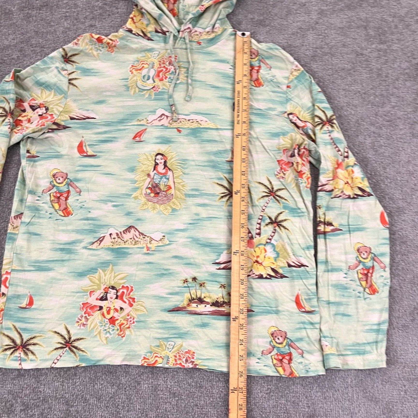 Polo Ralph Lauren VINTAGE Polo Ralph Lauren Men's Jacket Large Blue Floral Hawaiian Bear Hoodie Casual Winter Size US L / EU 52-54 / 3 - 3 Thumbnail