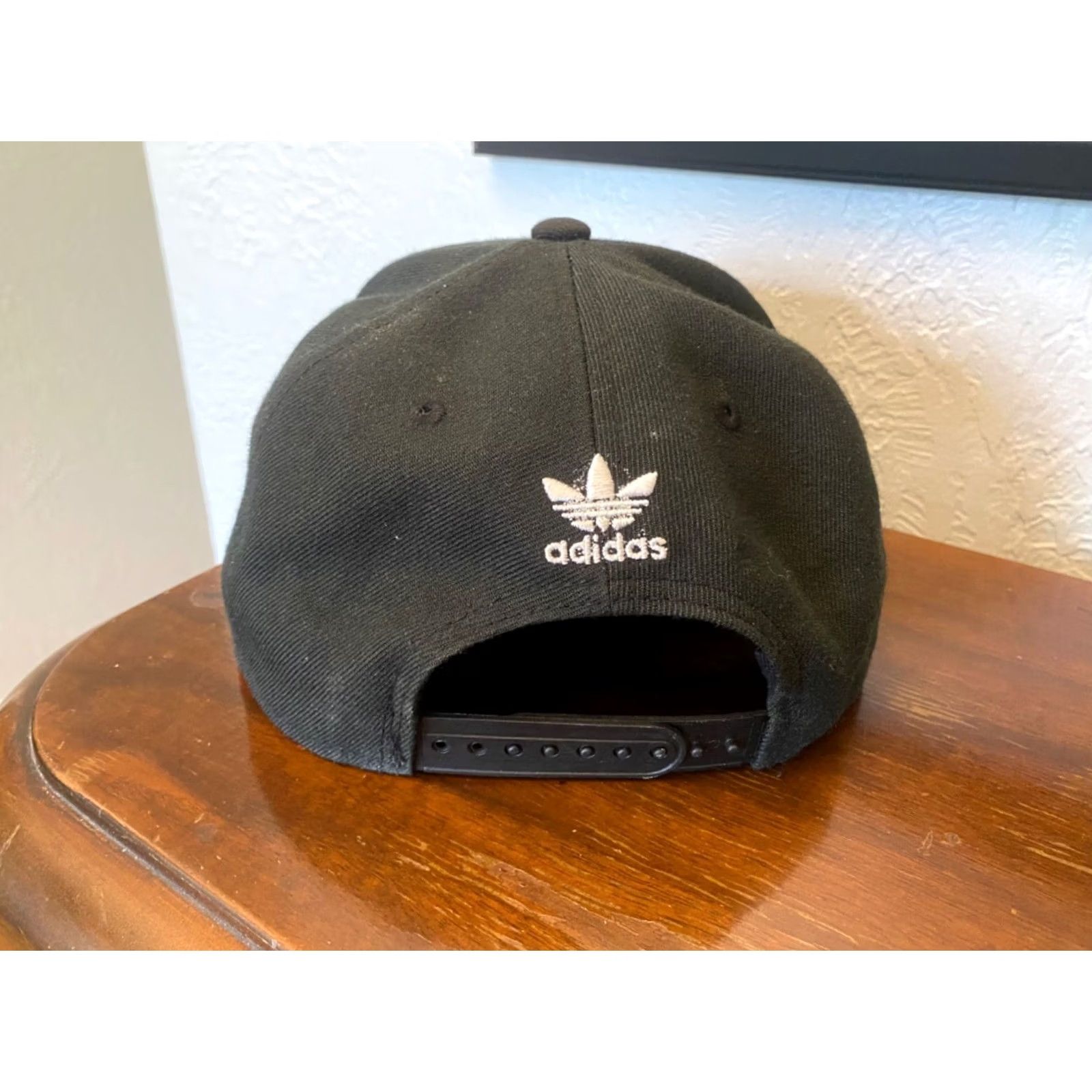 Adidas Adidas Originals Trefoil Chain Snapback Hat Cap Black White Wool Blend Flat Bill Baseball Cap Adjustable Men One Size Fits Most Size ONE SIZE - 3 Thumbnail