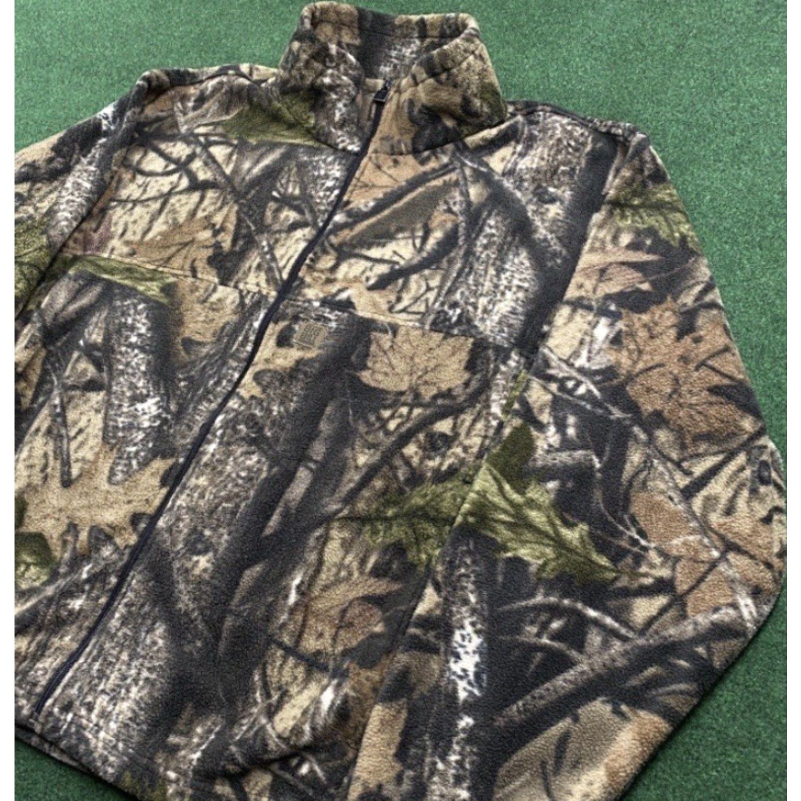 Realtree VINTAGE Realtree Camo Fleece Sweater Mens L Brown Hunting Full Zip Sweatshirt Size US L / EU 52-54 / 3 - 2 Thumbnail
