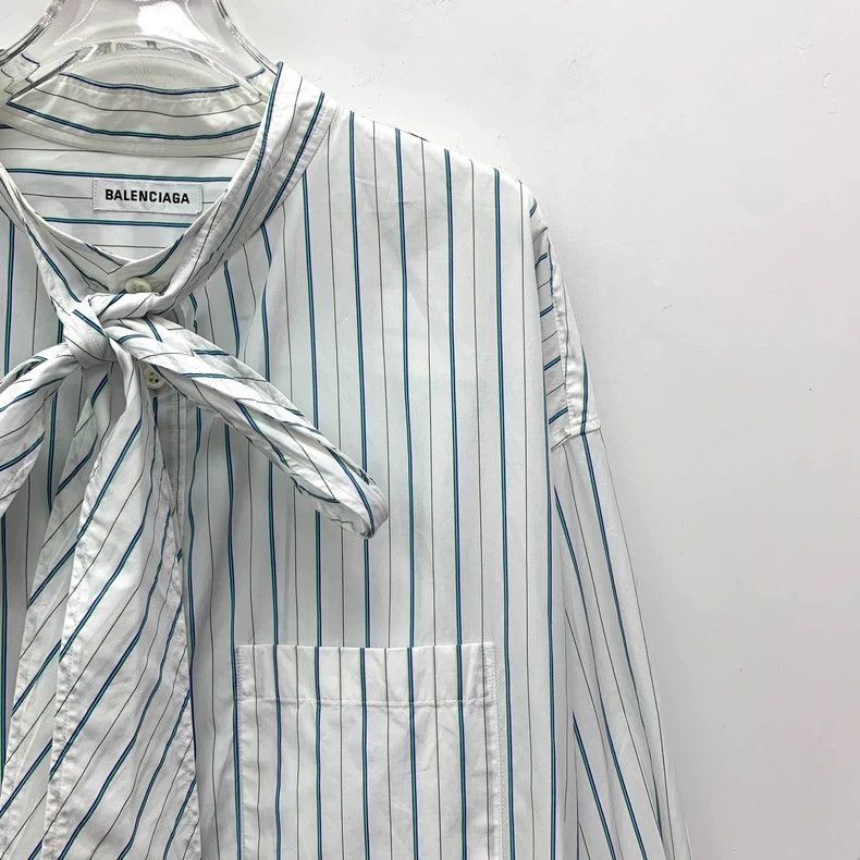Balenciaga Balenciaga size 36 White striped logo monogram print lace Size XS / US 0-2 / IT 36-38 - 3 Thumbnail