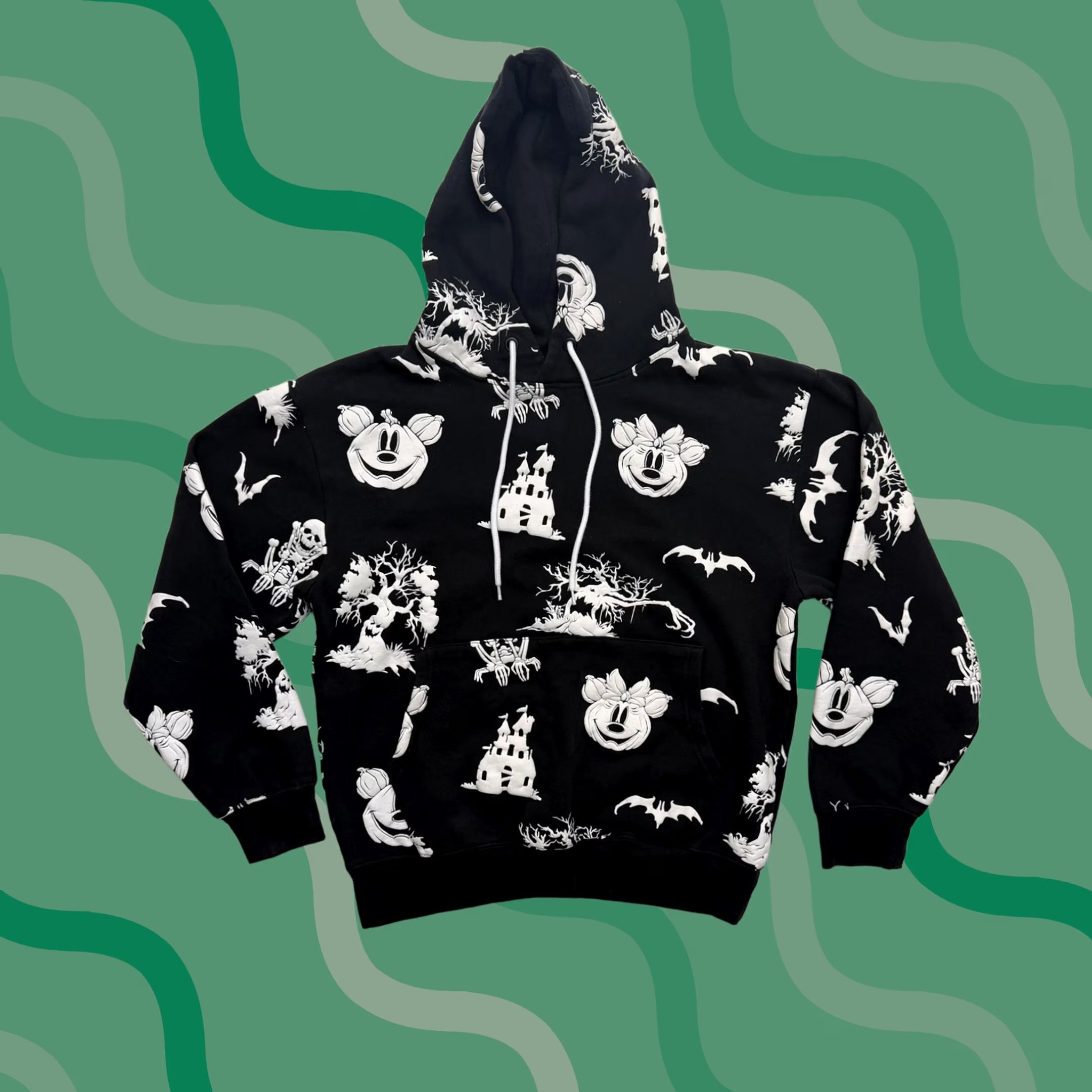 Disney Disney Mickey Minnie Hoodie Shirt Mens S Black Halloween Glow In The Dark Size US S / EU 44-46 / 1 - 1 Thumbnail