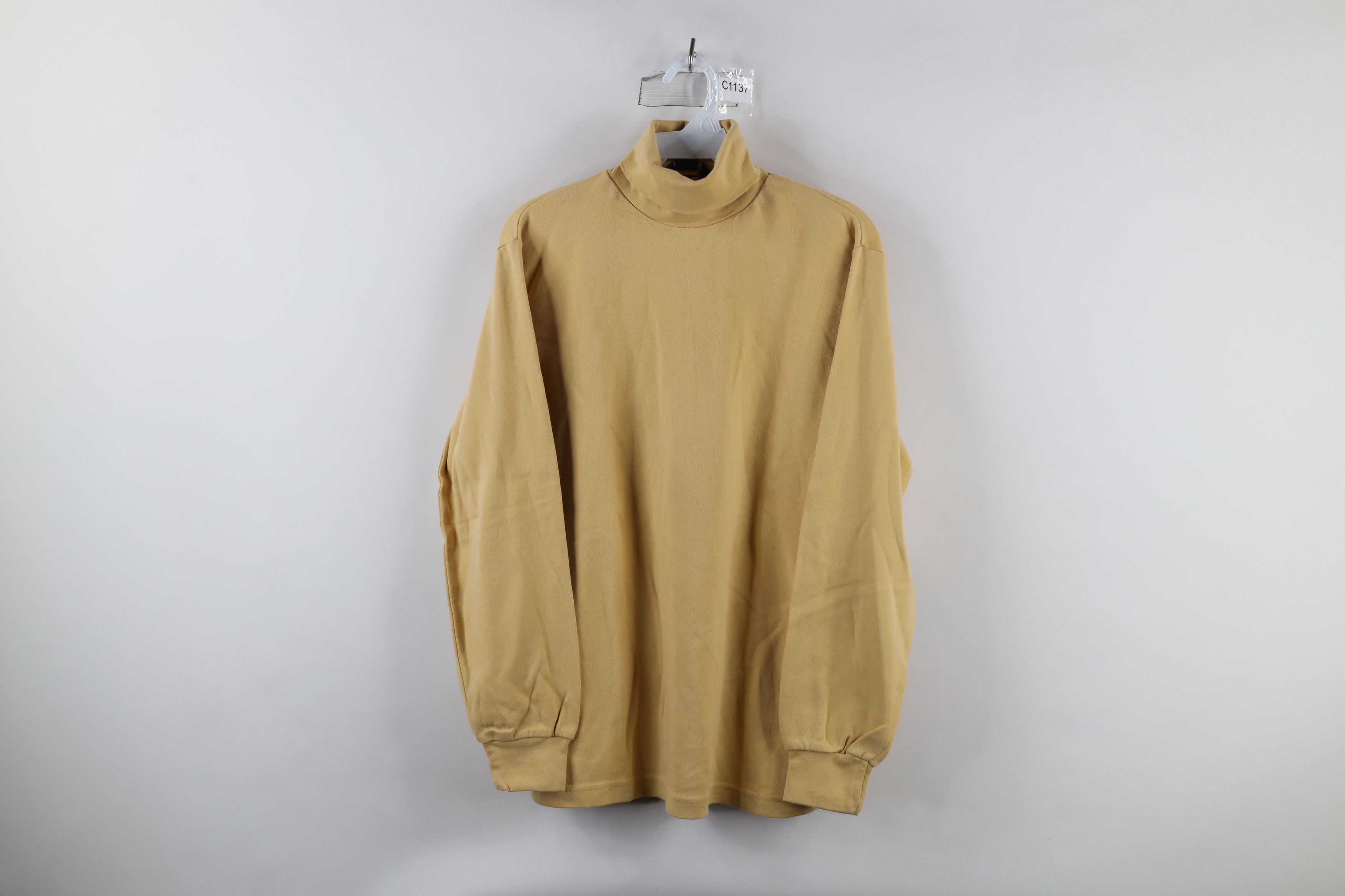 Vintage × Woolrich Woolen Mills Vintage 90s Woolrich Long Sleeve Turtleneck T-Shirt Yellow Size M / US 6-8 / IT 42-44 - 1 Thumbnail