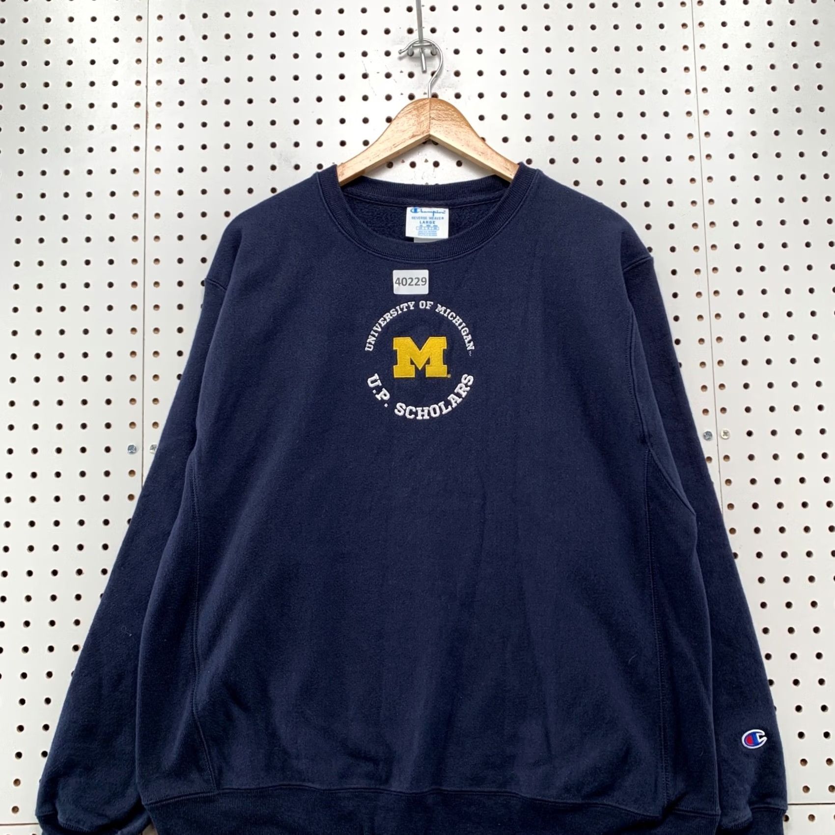 Champion Michigan UP Scholars Crewneck Sweatshirt Mens Large Blue Reverse Weave 23x28 Size US L / EU 52-54 / 3 - 4 Thumbnail