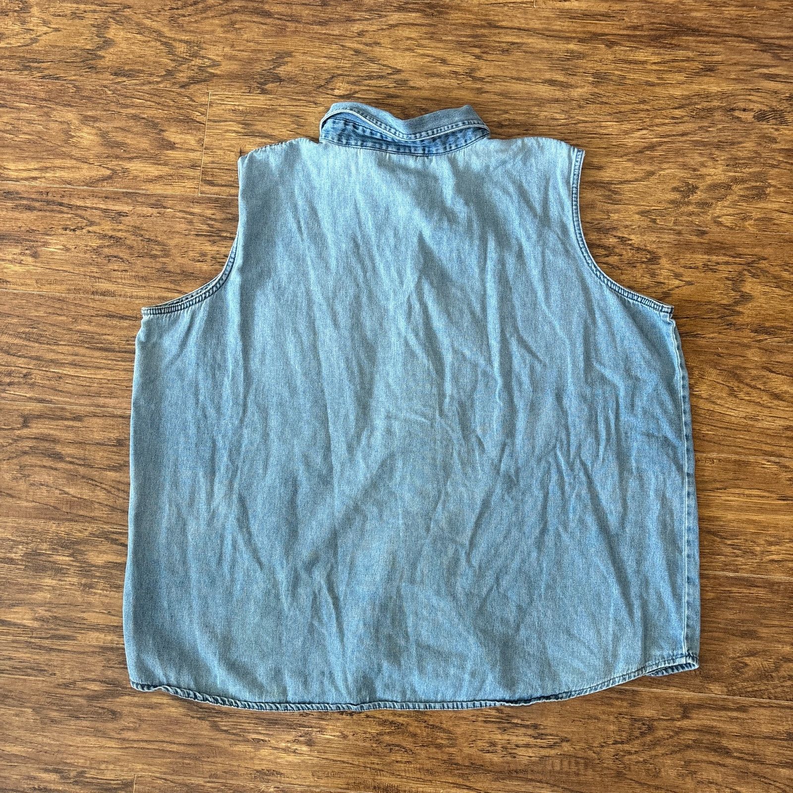 Vintage Vtg Looney Tunes Tweety Bird Flowers Denim Sleeveless Shirt Size 3XL / US 20-22 - 3 Thumbnail