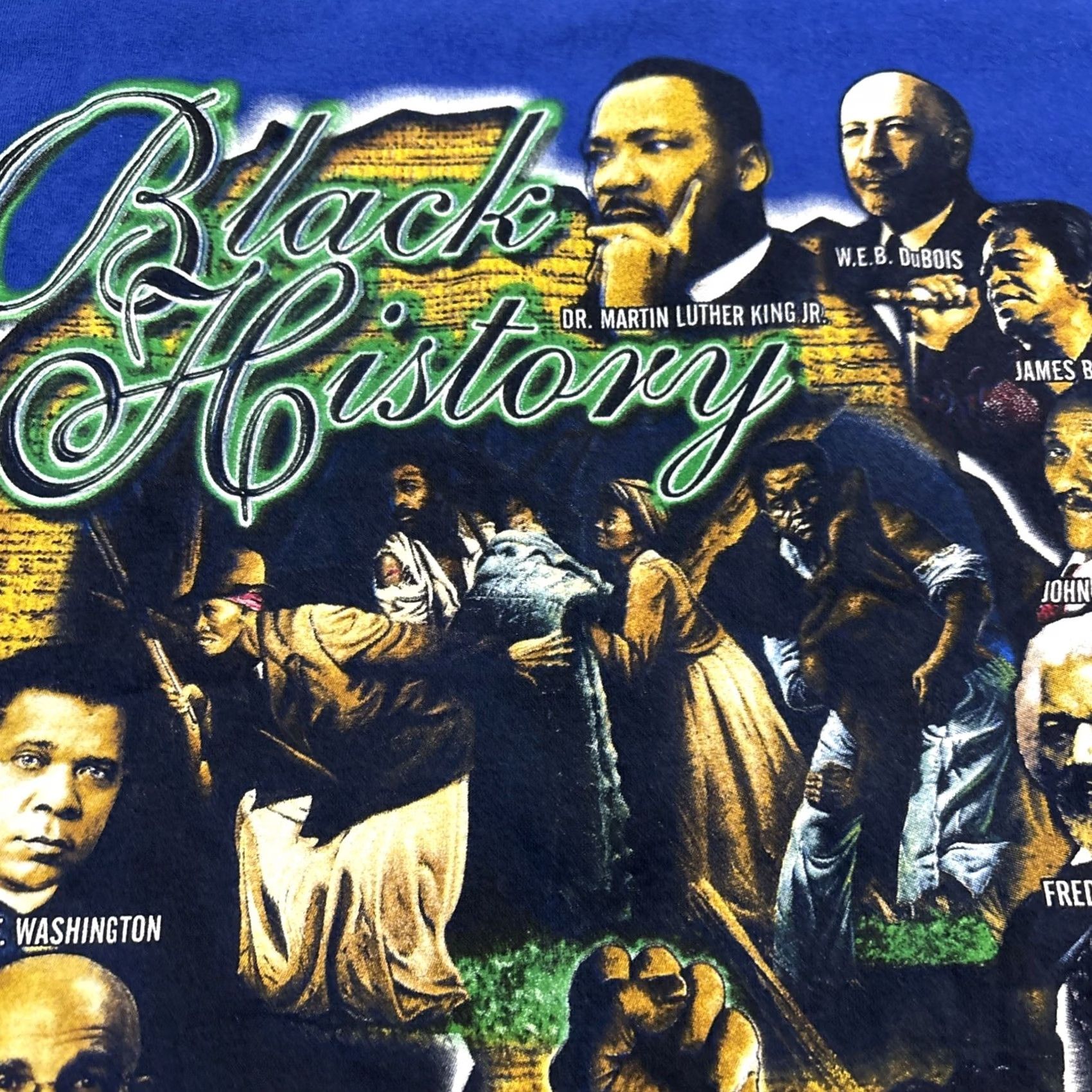 Vintage VINTAGE Blue Shirt Size Medium African Americans Black History rap Tee Style Mens Size US M / EU 48-50 / 2 - 7 Thumbnail