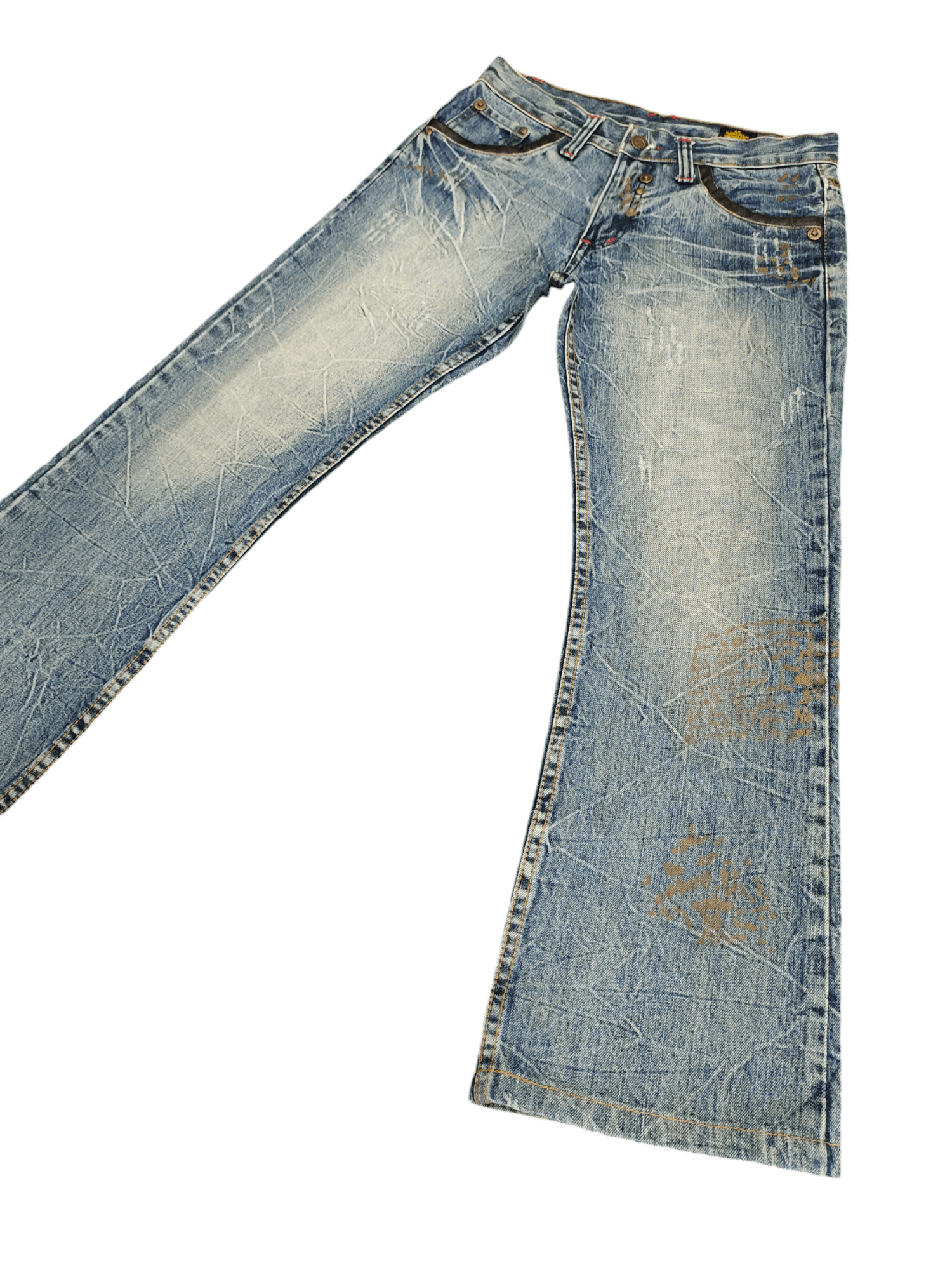 Hysteric Glamour Flare Jeans Legend Of Glamour Studded Distress Denim Bootcut Size US 30 / EU 46 - 1 Thumbnail