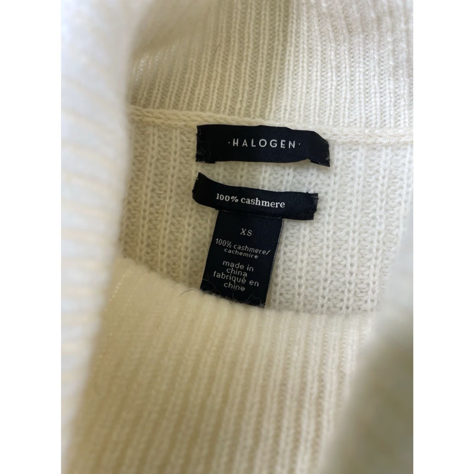 Vintage Halogen Pullover Sweater XS Women Turtleneck Ivory 100% Cashmere Knit Long Sleeve Lightweight Casual Size XS / US 0-2 / IT 36-38 - 3 Thumbnail