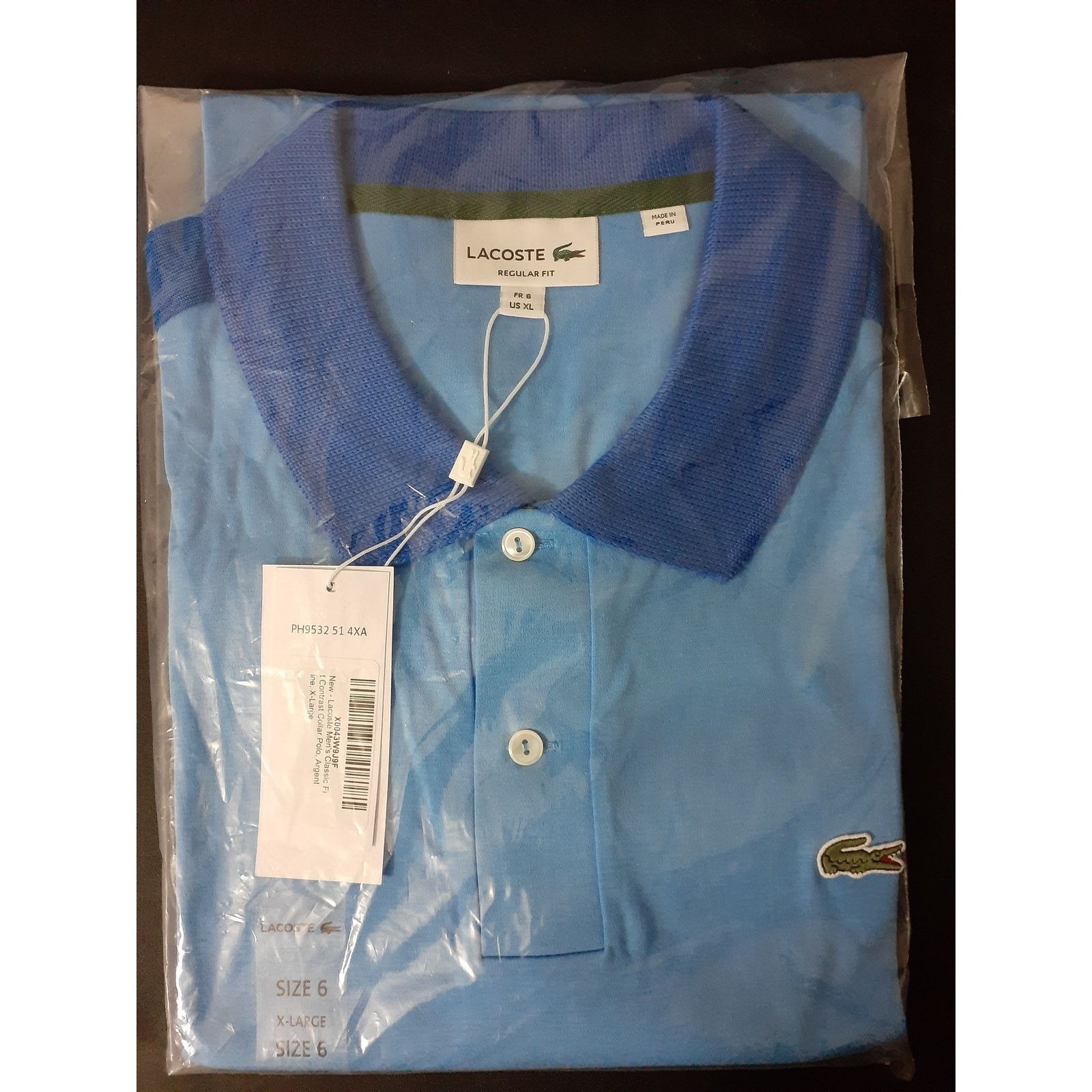 Lacoste Lacoste Men's Short Sleeve Tape Detail Polo Shirt Blue XL Size US XL / EU 56 / 4 - 2 Thumbnail