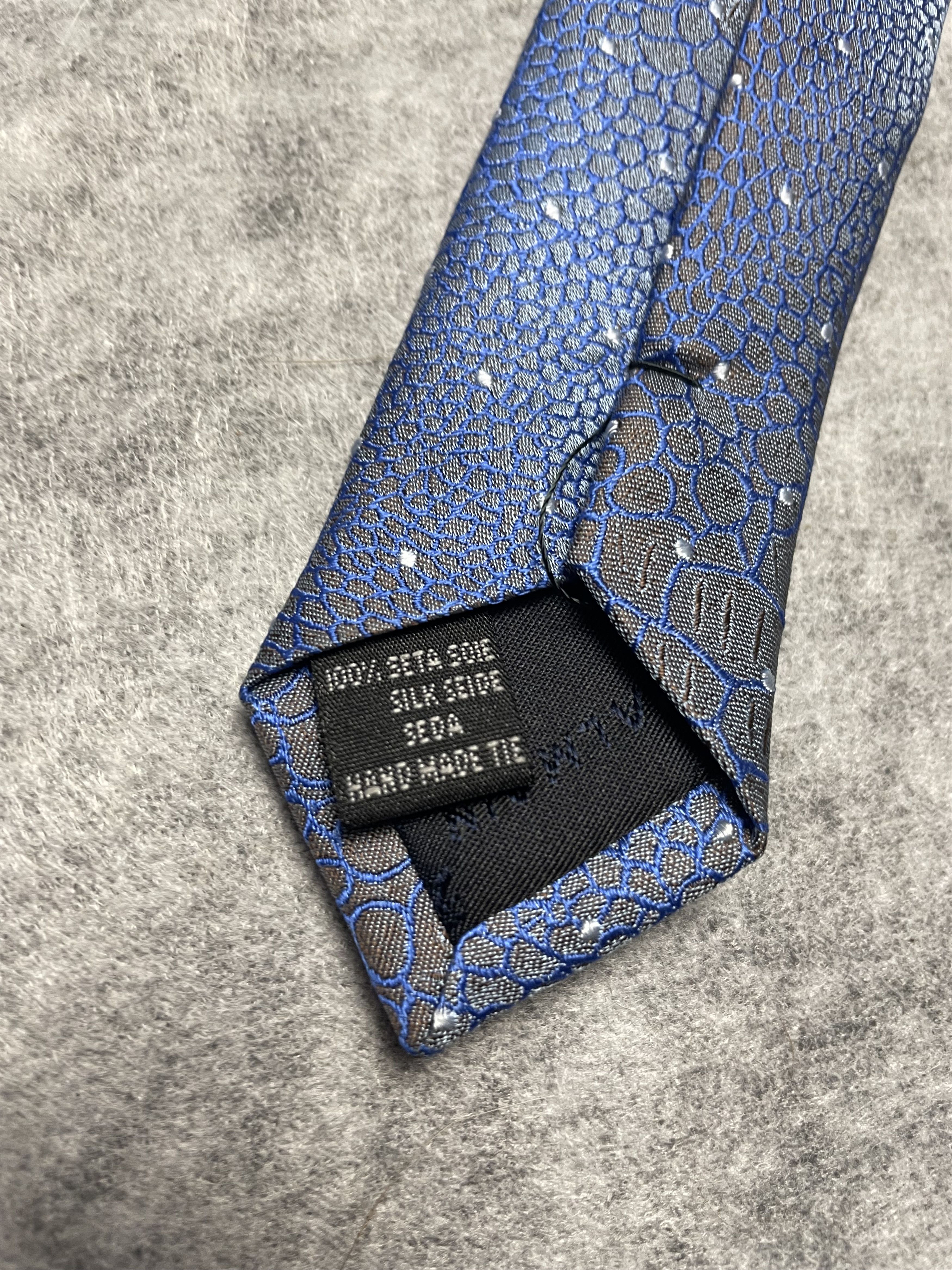 Balmain BALMAIN Paris Snakeskin Print Blue Silk Mens Tie Size ONE SIZE - 6 Thumbnail