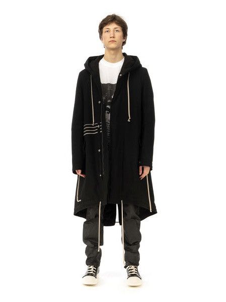 Rick Owens RICK OWENS Padded Fishtail Parka in Black Denim Size US S / EU 44-46 / 1 - 8 Thumbnail