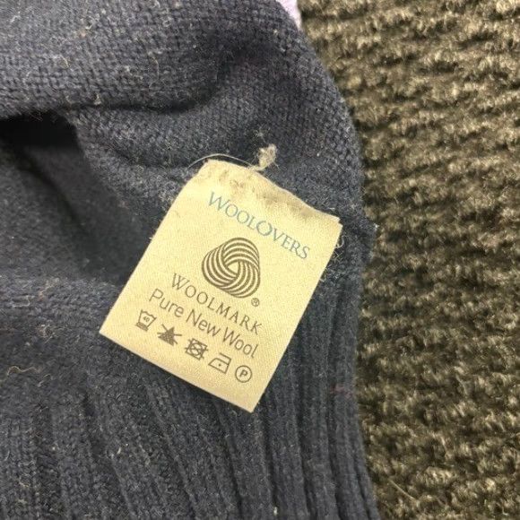 Vintage Woolovers Navy Blue Pure New Wool Quarter Zip Women's Sweater Size L Size L / US 10 / IT 46 - 4 Thumbnail
