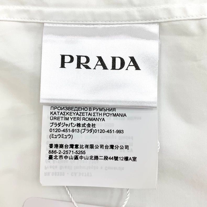Prada Prada Size39 24 white cotton lapel single-breasted long-sle Size US XXS / EU 40 - 6 Thumbnail