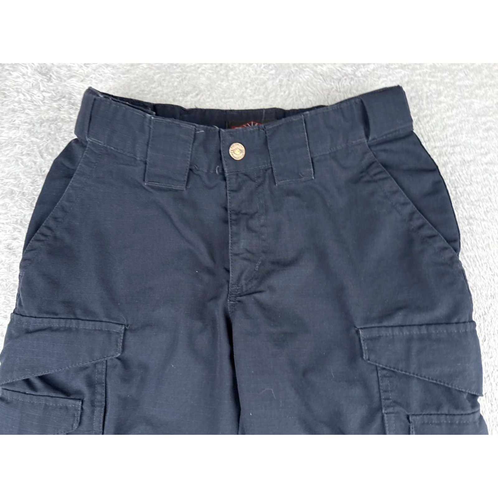 Vintage TRU-SPEC Pants Women 2 Blue Cargo Rip-Stop Fabric Double Knee Poly Blend 28L Size 26" / US 2 / IT 38 - 4 Thumbnail