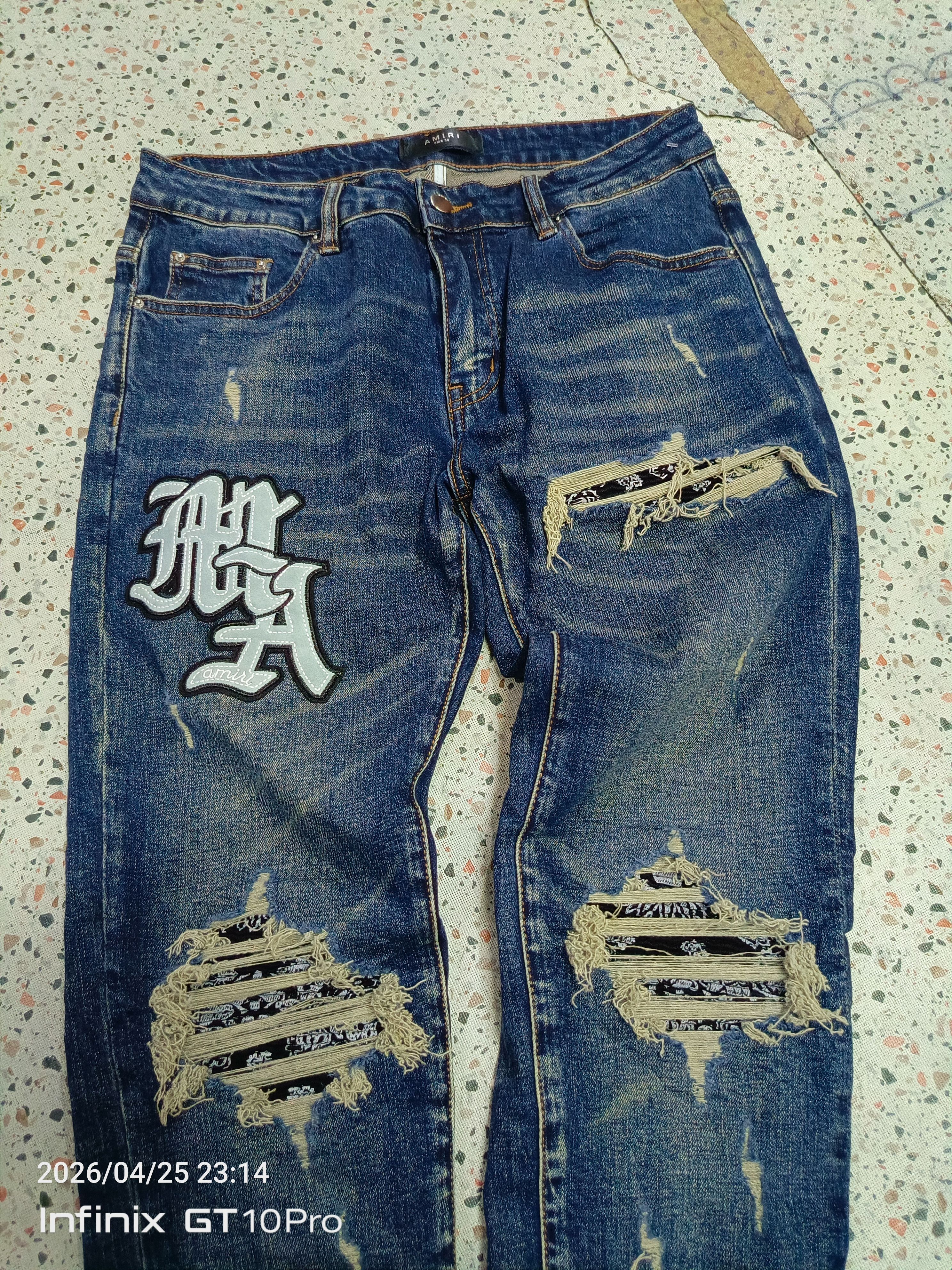 Vintage Amiri Leather Stitch Logo Jeans Size 32 Size US 32 / EU 48 - 5 Thumbnail