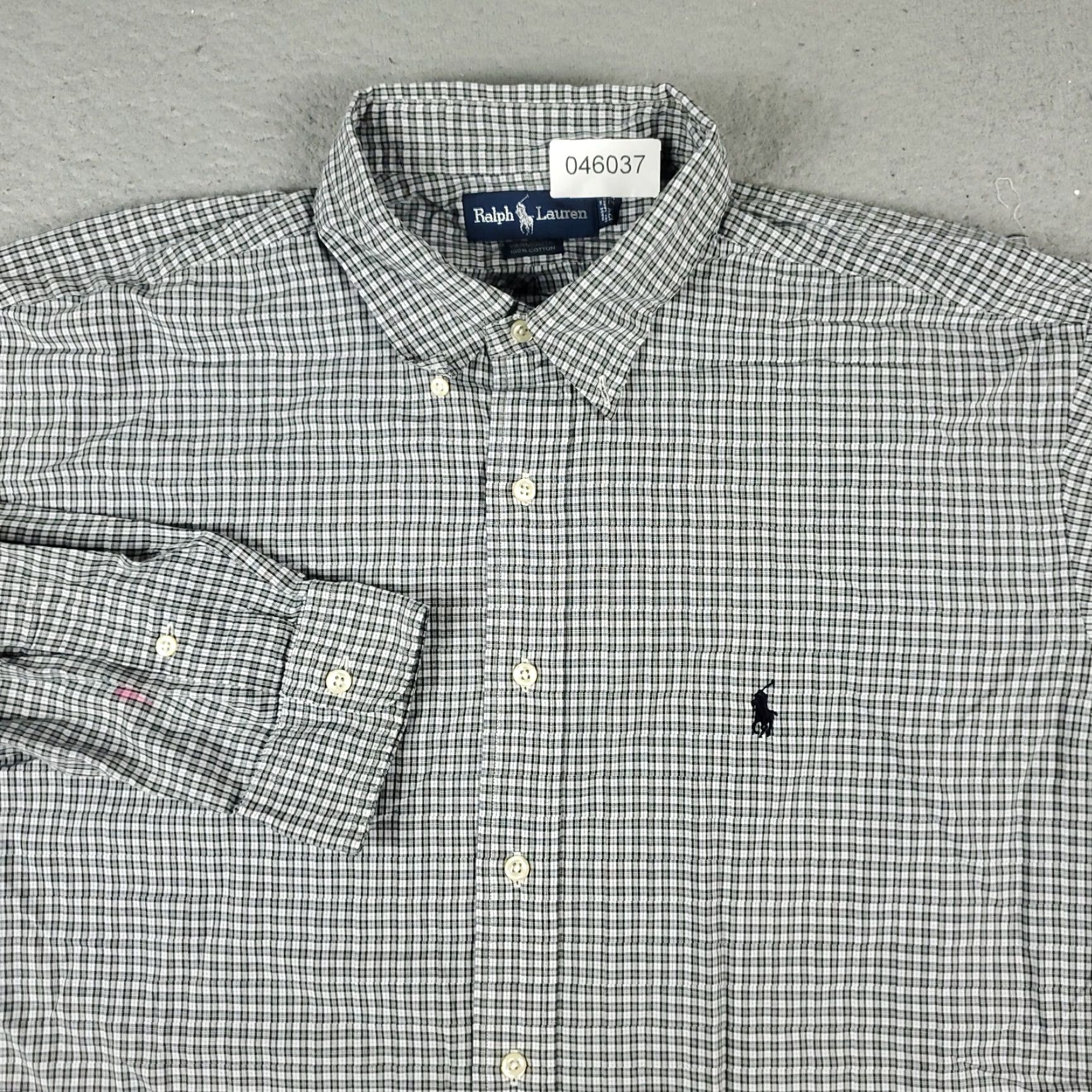 Ralph Lauren Ralph Lauren Dress Shirt Mens 17.5 Gray Plaid Long Sleeve Button-Down Regular Fit Size 46R - 2 Thumbnail
