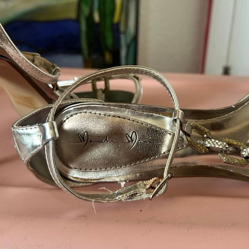 Other marichi mani silver green chain link heels shoes Size US 7 / IT 37 - 5 Thumbnail
