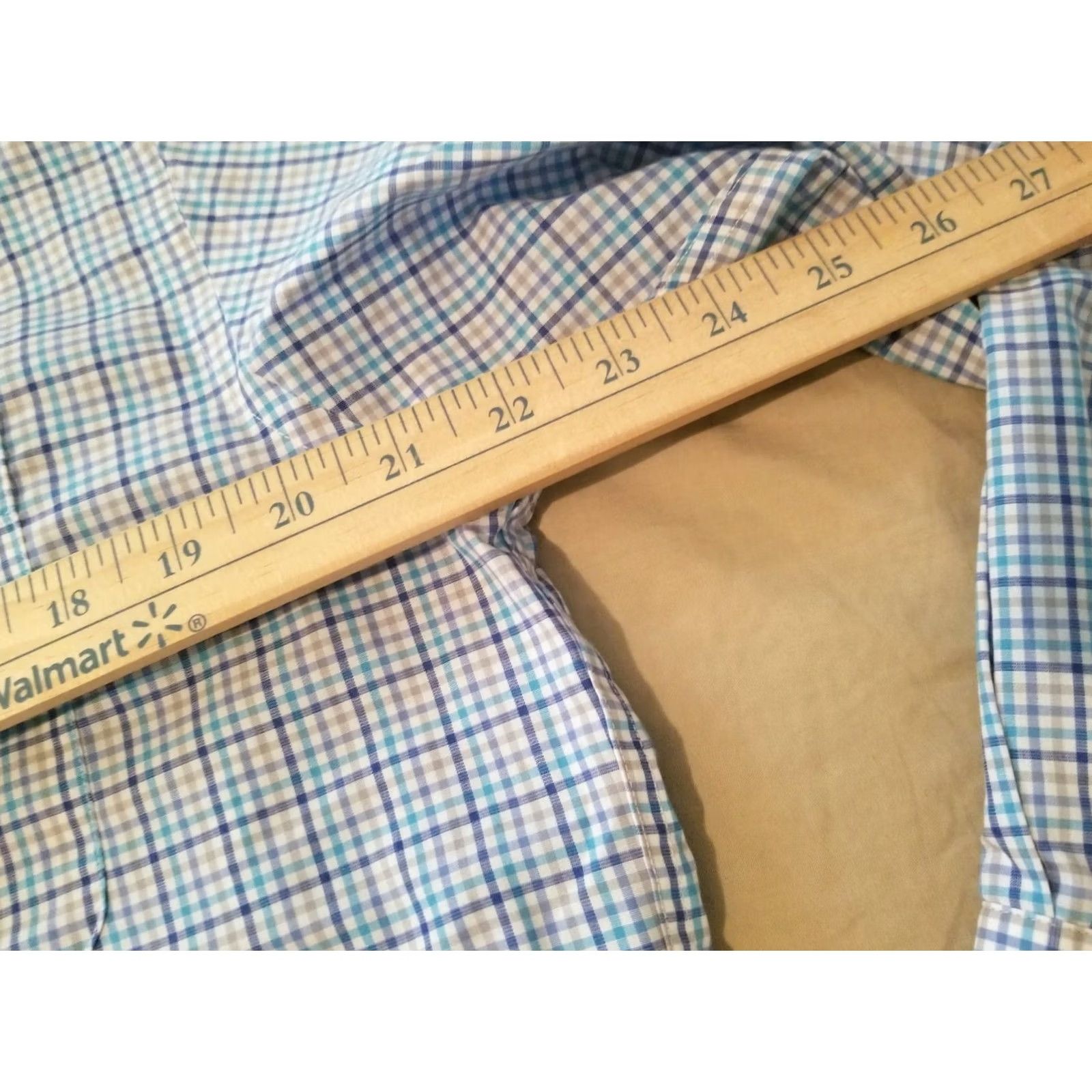 Vintage Mens Jon Michael Cane Dress Shirt M Medium Blue Button Cotton Size 40R - 6 Thumbnail