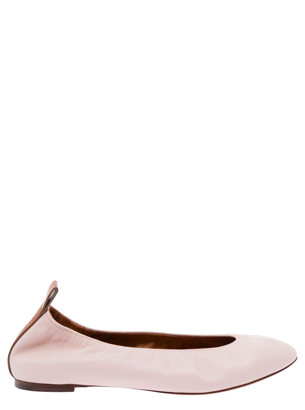 Pink Ballet Flats in Leather Woman