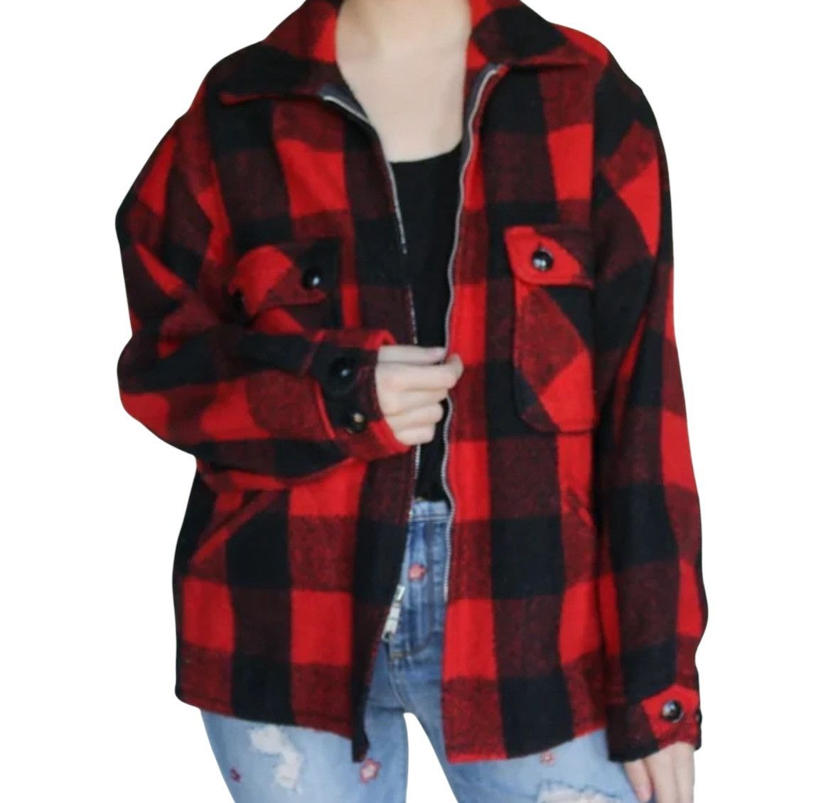 Hunter × Vintage ⚡️60s FOX KNAPP BUFFALO RED TARTAN JACKET Size US L / EU 52-54 / 3 - 1 Thumbnail