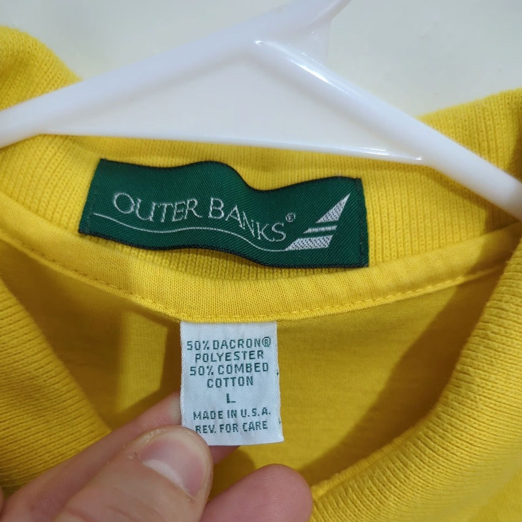 Vintage VINTAGE Outer Banks Polo Shirt Men L Yellow 90s Racing Embroidered Logo Solid Short Sleeve Size US L / EU 52-54 / 3 - 2 Thumbnail