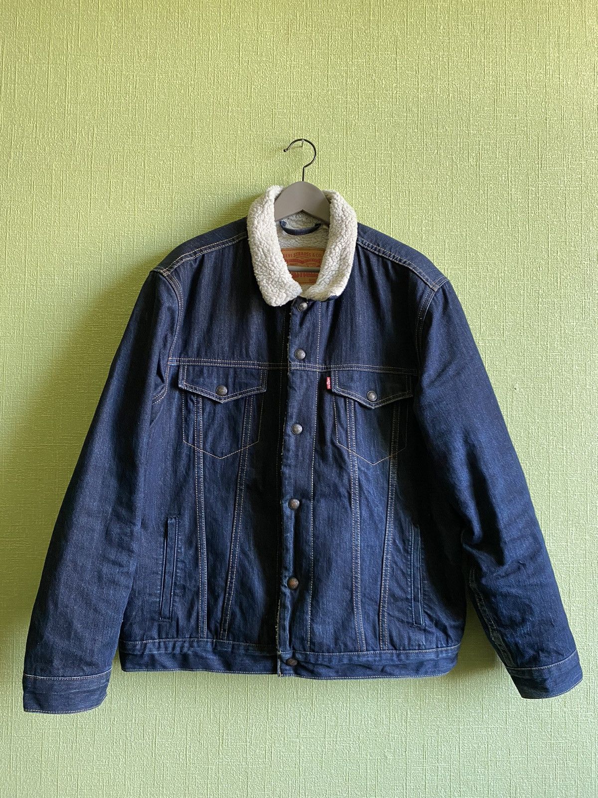 image of Levis Levi’S Sherpa Jacket in Denim, Men's (Size 2XL)