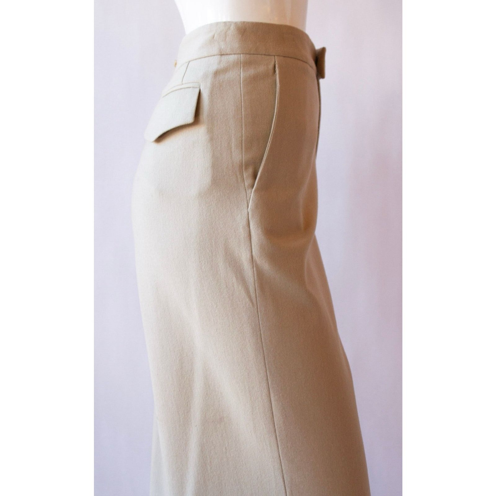 Gucci Vintage Gucci Wool Tan Wide Leg Culotte Trousers Size 30" / US 8 / IT 44 - 10 Thumbnail