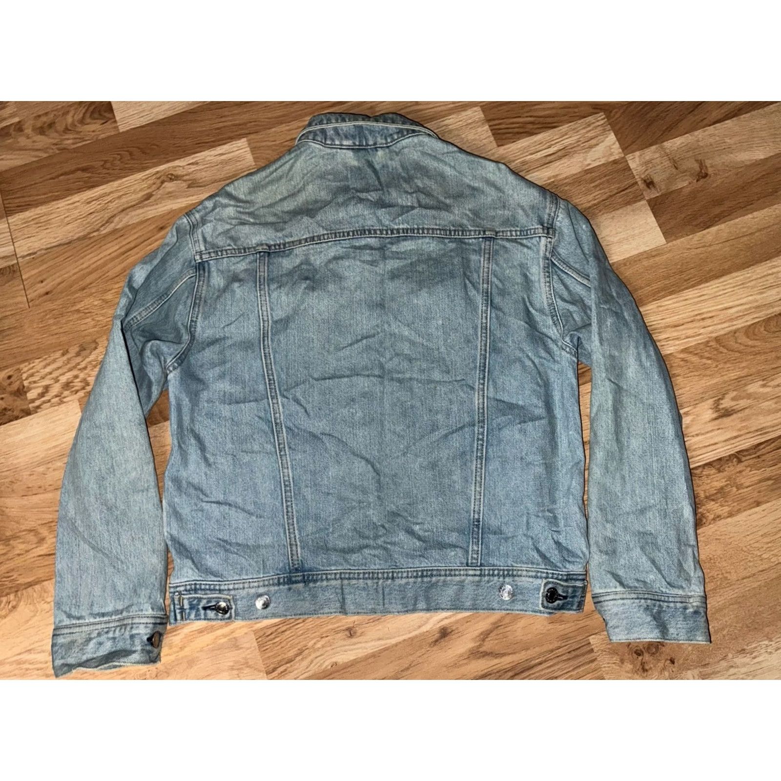 Everlane VINTAGE? No. Everlane Denim Jacket Women M Blue Cotton Classic Moto Rider GUC Jacket - Blue, Denim, Women's, Regular, Short Sleeve? Size M / US 6-8 / IT 42-44 - 4 Thumbnail