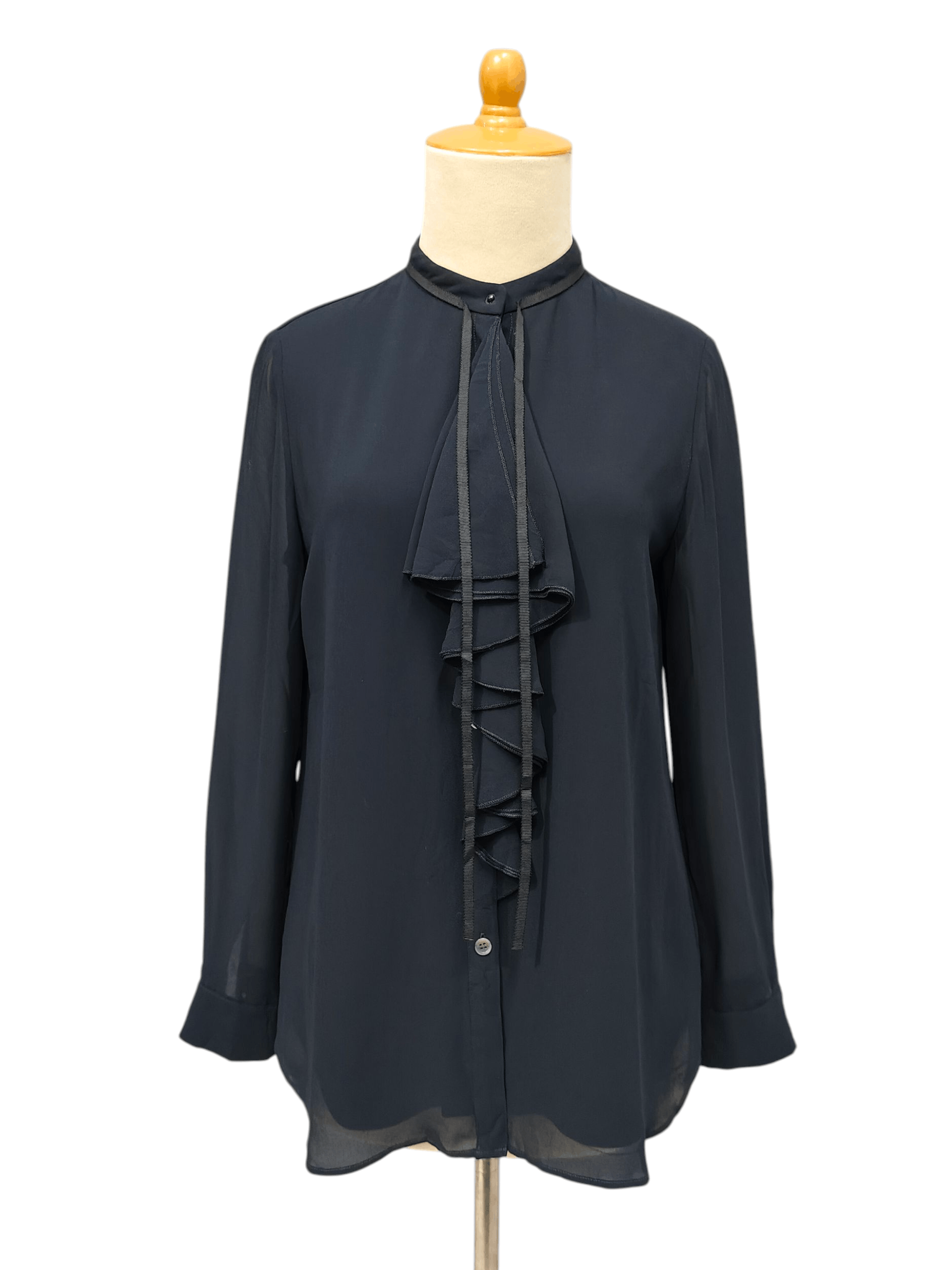 Antonio Berardi 💥 Berardi 💥 Tiered Ruffle Front Sheer Top Blouse Size M / US 6-8 / IT 42-44 - 1 Thumbnail
