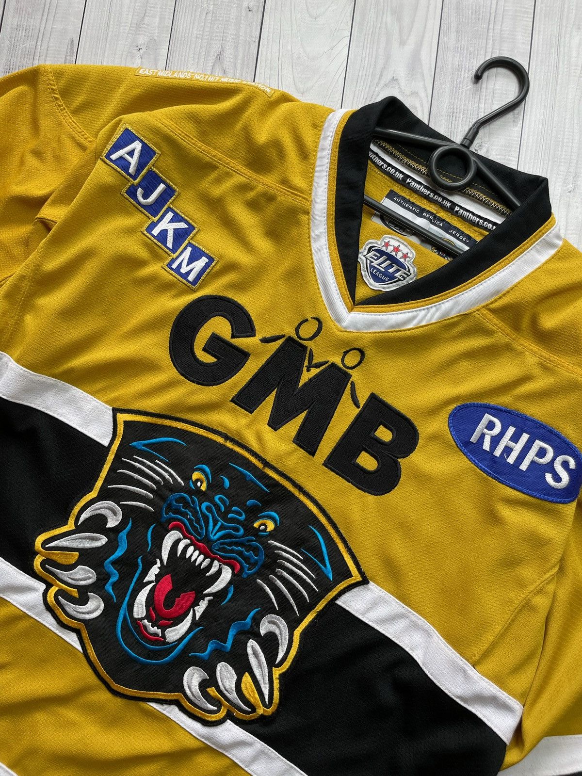 Vintage GMB Nottingham Panthers Warrior Ice Hockey Jersey Shirt Rare Size US L / EU 52-54 / 3 - 3 Thumbnail
