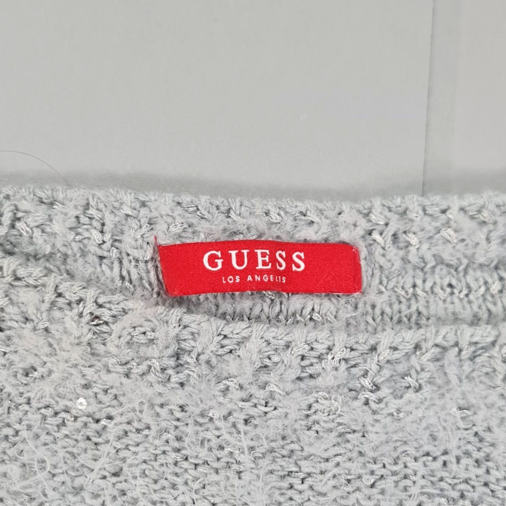 Guess GUESS Womens Jumper Grey Large Sequined Sparkle Knitted Pullover Size L / US 10 / IT 46 - 3 Thumbnail