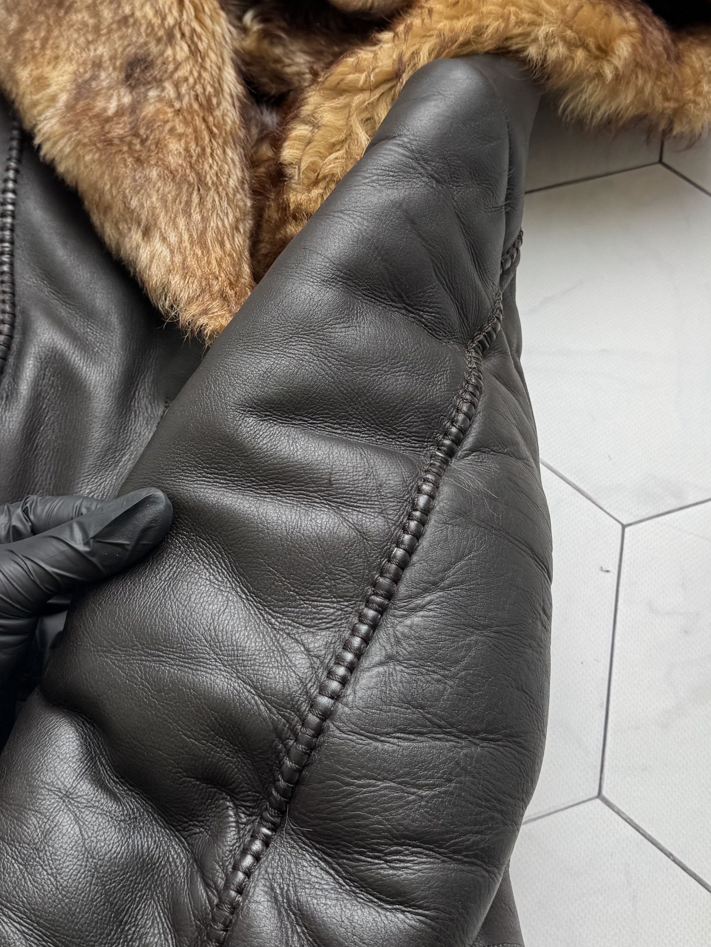 Japanese Brand Vintage Real Sheepskin Hooded Coat (B550)E2D15 Size S / US 4 / IT 40 - 6 Thumbnail