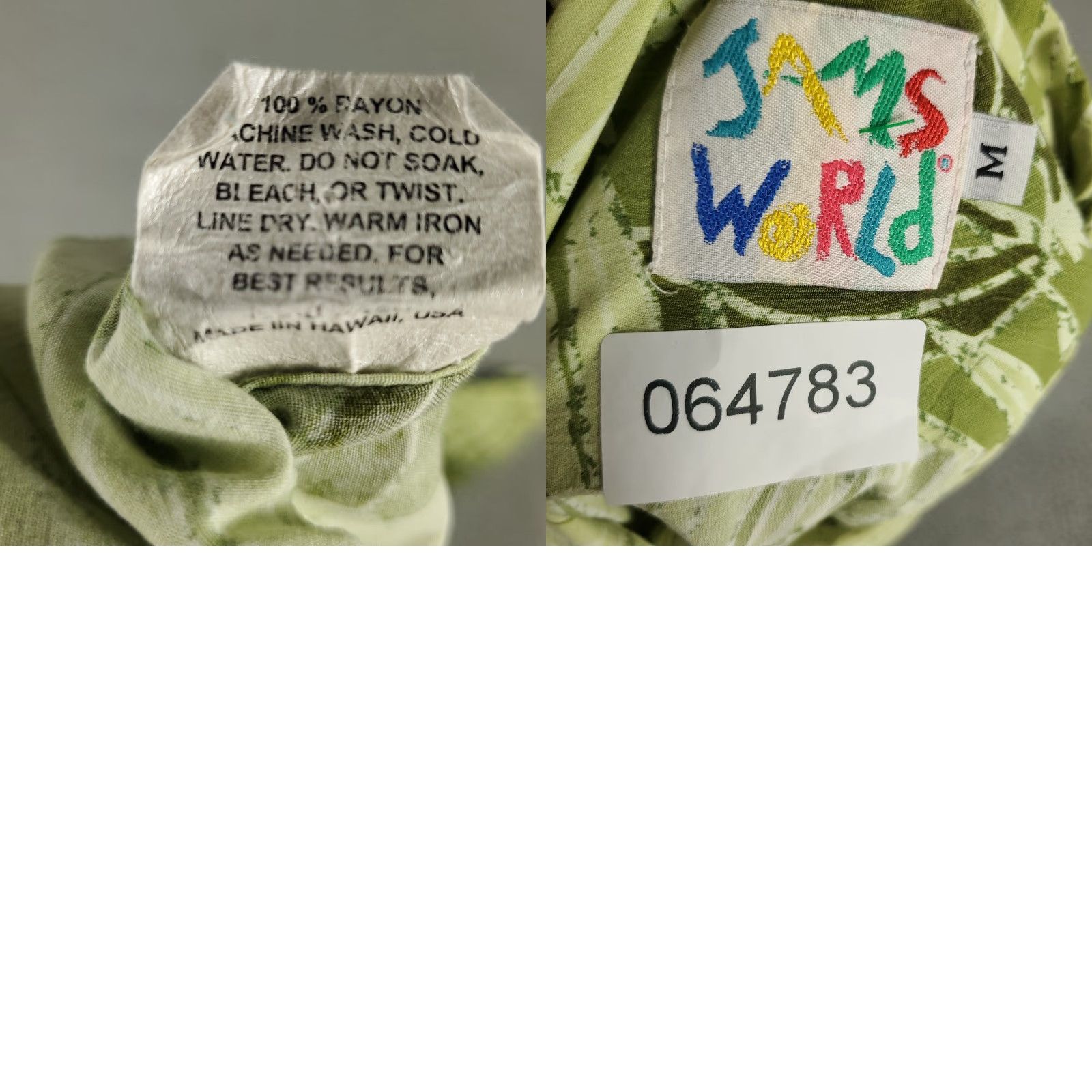 Jams World Jams World Shirt Mens M Green Floral Rayon Hawaiian Button Up Vintage Size US M / EU 48-50 / 2 - 8 Thumbnail