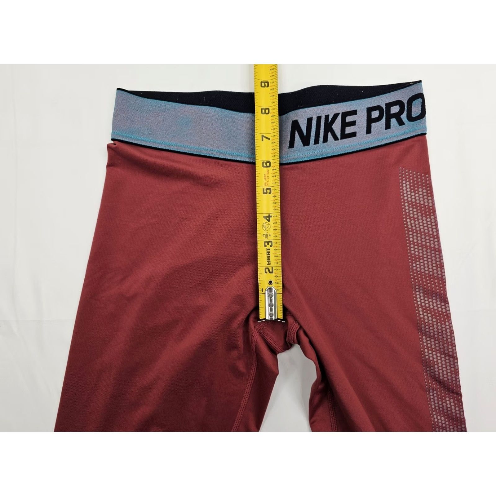 Nike Nike Pro Dri-FIT Leggings Women XS Coral Teal Compression Athletic Pants Skinny Inseam 27 Welcome Rise City Beach Sports 24 in Waist Womens Size 26" / US 2 / IT 38 - 4 Thumbnail