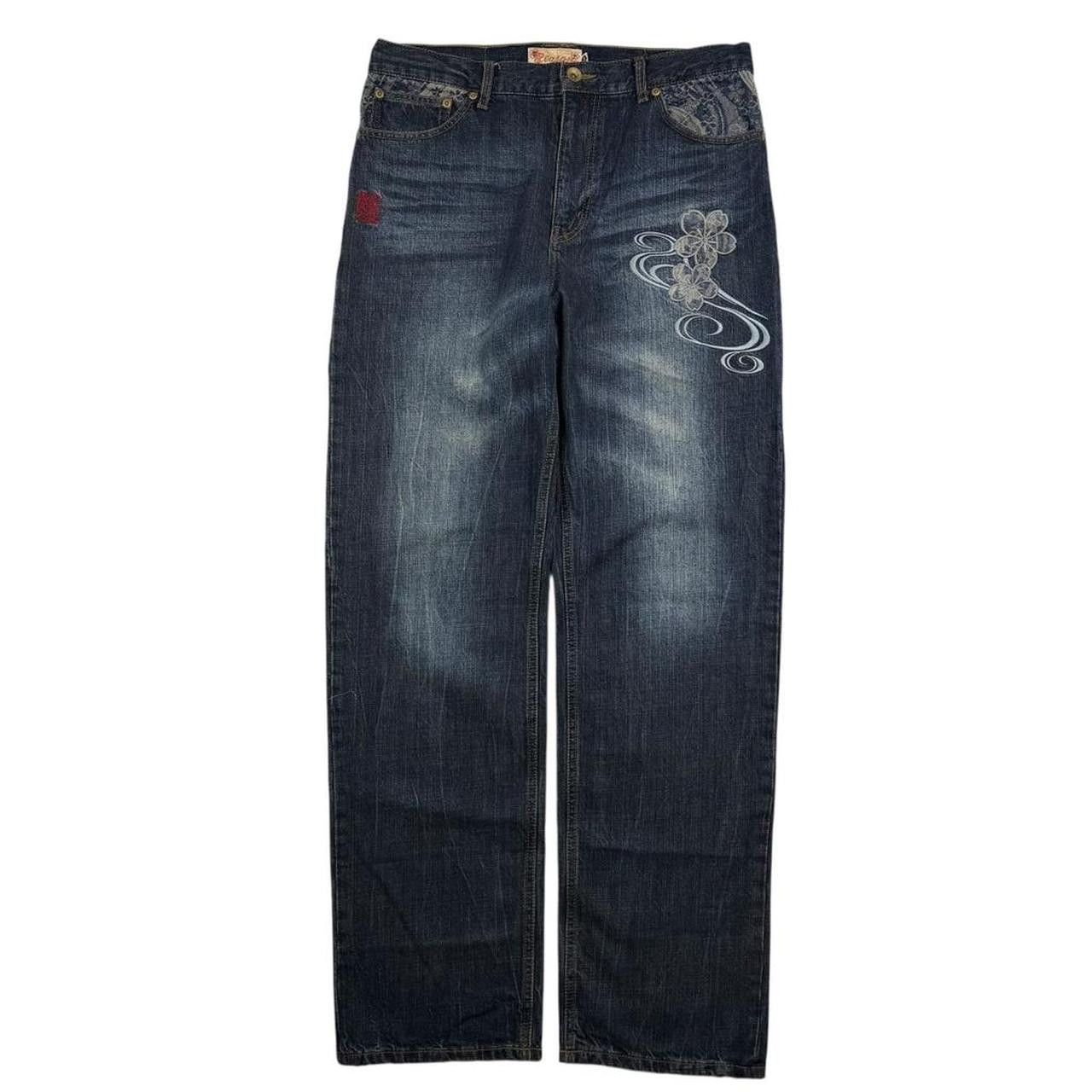 Karakuri Tamashii Karakuri Tamashii Embroidered Floral Japanese Jeans Waist 35 Size US 35 - 7 Thumbnail