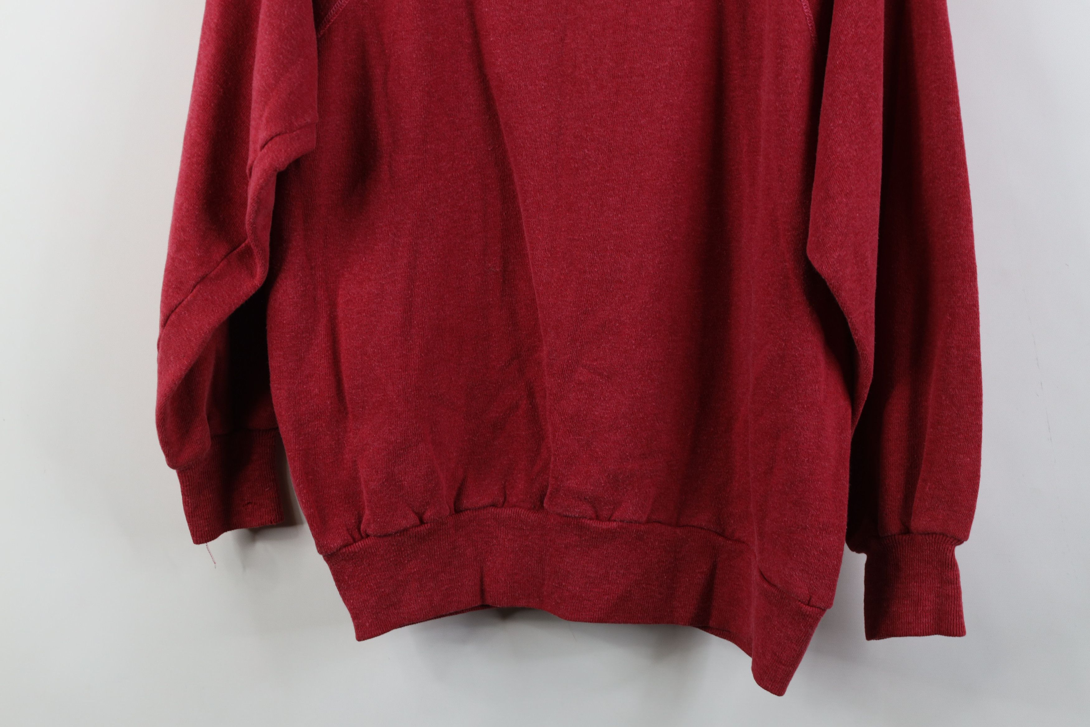 Vintage Vintage 70s Streetwear Raglan Crewneck Sweatshirt Red USA Size L / US 10 / IT 46 - 11 Thumbnail
