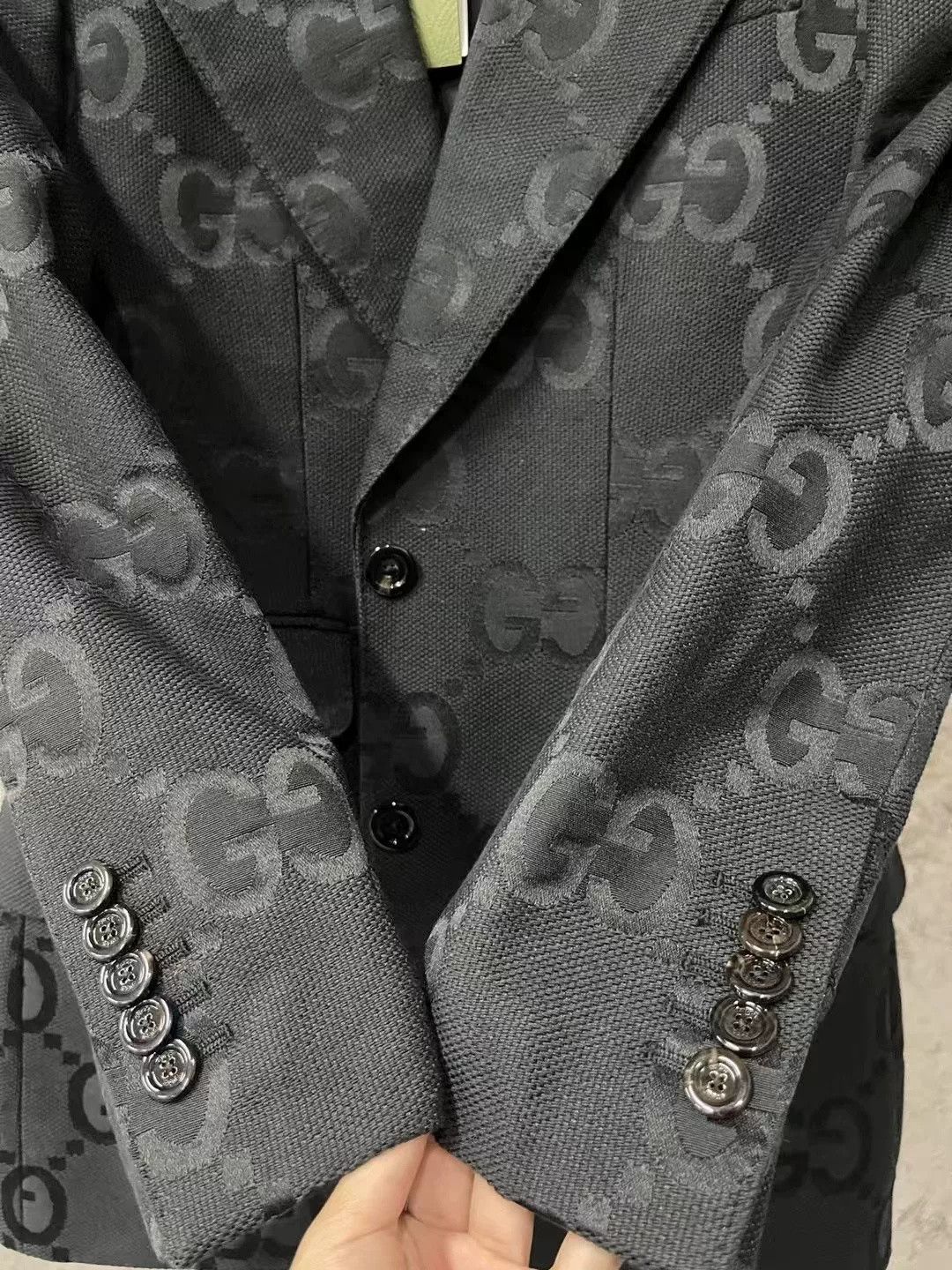 Gucci Gucci Black Embossed Classic Logo Blazer Size US S / EU 44-46 / 1 - 5 Thumbnail